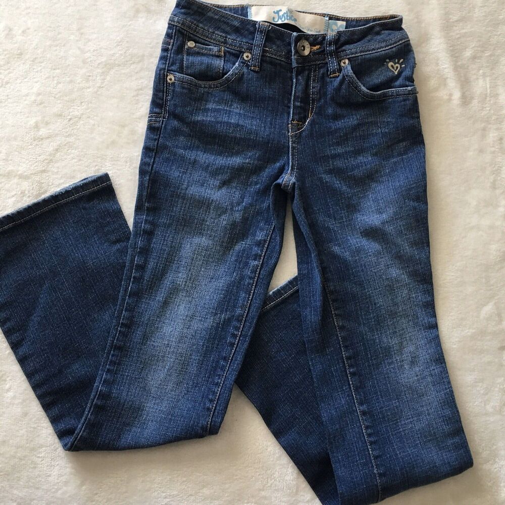 Justice Girls Simply Low Denim Blue Jeans SZ 10S